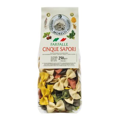 Pâtes aux cinq saveurs Farfalle Morelli - 250 gr Pâtes artisanales toscanes