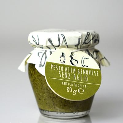 Sauce Pesto ligurien au basilic génois DOP sans ail Recette ancienne Sapori dell’Arca - 80 gr