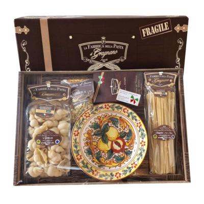 Coffret cadeau Pâtes de Gragnano I.G.P. "La Fabbrica della Pasta" - 1 Kg avec saladier en céramique italienne