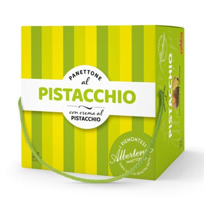 Panettone à la Pistache Sans glaçage "Albertengo" en boite - 1000 gr excellent Cadeau de Noël
