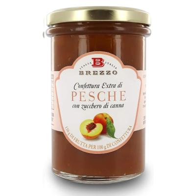 Confiture Extra de pêches au sucre de canne Brezzo - 350 gr Italienne