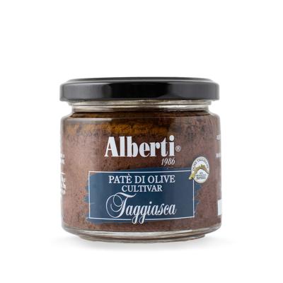 Pâté d'olives noires Cultivar Taggiasca à l'huile d'olive extra vierge Linea 1986 Alberti - 170 gr Excellence de la Ligurie