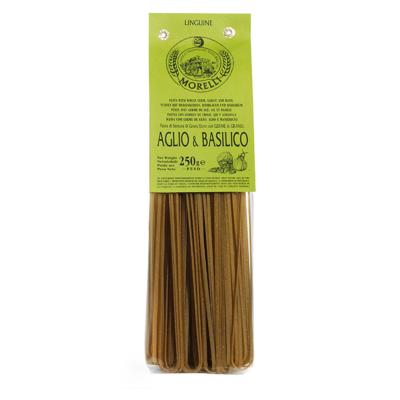 Pâtes au germe de blé à l'ail et au basilic Linguine Morelli - 250 gr Pâtes artisanales toscanes