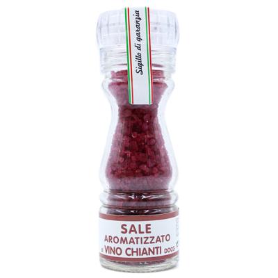 Sel aromatisé au vin du chianti avec moulin - 100 gr