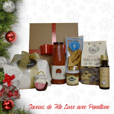 Coffret Cadeau “Saveurs de Fête Luxe” avec Panettone - Cuisine italienne
