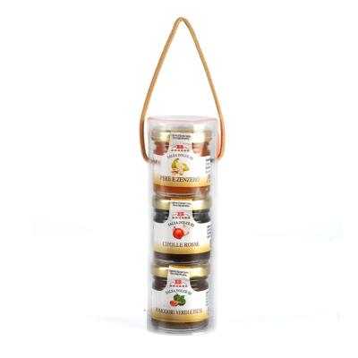 Coffret Cadeau Trio Sauces confitures pour fromages (poires et gingembre, oignons rouges, tomates vertes et figues) Brezzo - 330 gr