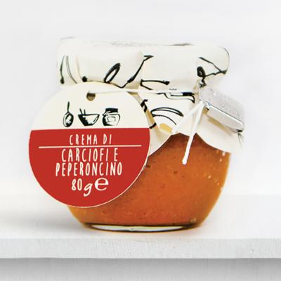Crème d' artichaut et piment Sapori dell’Arca - 80 gr Pâte à tartiner Italien