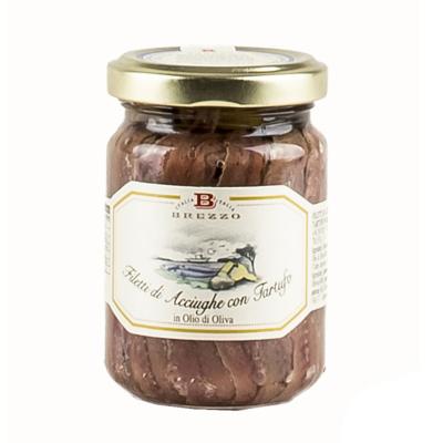 Filets d'anchois aux truffes Brezzo - 156 gr Italien