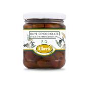 Olives BIO Leccino dnoyautes  l'huile d'olive extra vierge Alberti - 170 gr Excellence de la Ligurie