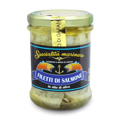 Filets de saumon sous huile d'olive - 200 gr