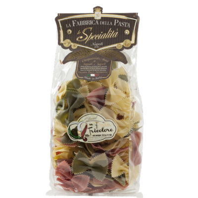 Pâtes de Gragnano I.G.P. Farfalle geants tricolores "Fabbrica della Pasta" - 500 gr Pâtes artisanales typiques de Naples