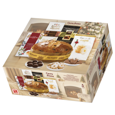 Coffret cadeau gourmand " Opera de Noël " avec Panettone Milanese - Idée Box Cadeaux