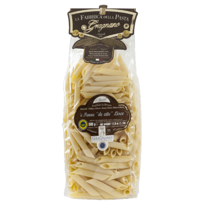 Pâtes de Gragnano I.G.P. ‘E Penne lisce "Fabbrica della Pasta" - 500 gr Pâtes artisanales typiques de Naples