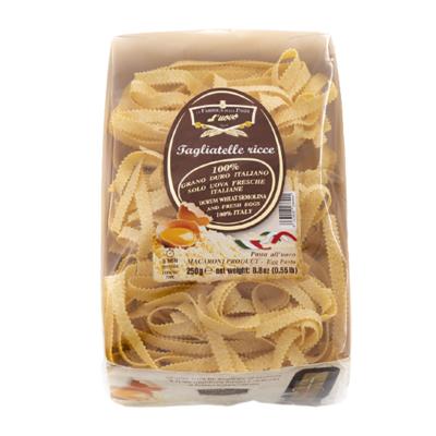 Pâtes de Gragnano I.G.P. Tagliatelle frisées aux œufs "Fabbrica della Pasta" - 250 gr Pâtes artisanales typiques de Naples