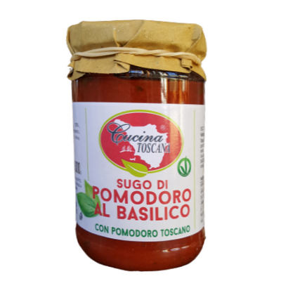 Sauce Tomate au basilic végan Cucina Toscana - 300 gr 100% aux tomates de Toscane