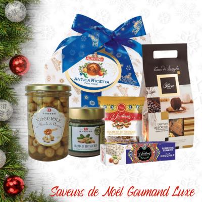 Coffret Cadeau “Saveurs de Noël Gourmand Luxe" - Spécialités de la Cuisine italienne avec Pandoro