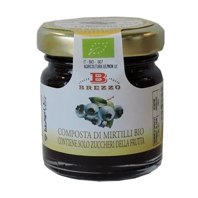 Mignon Compote Confiture de myrtilles BIO Brezzo - 40 gr Italienne