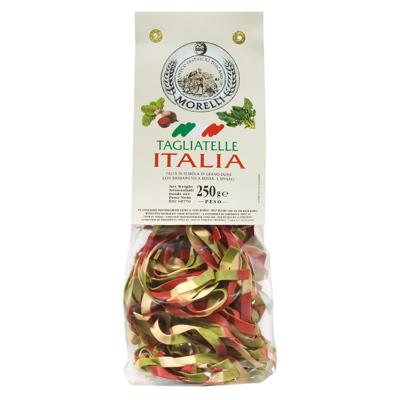 Pâtes tricolores à la betterave et épinards Tagliatelle Italie Morelli - 250 gr artisanales toscanes
